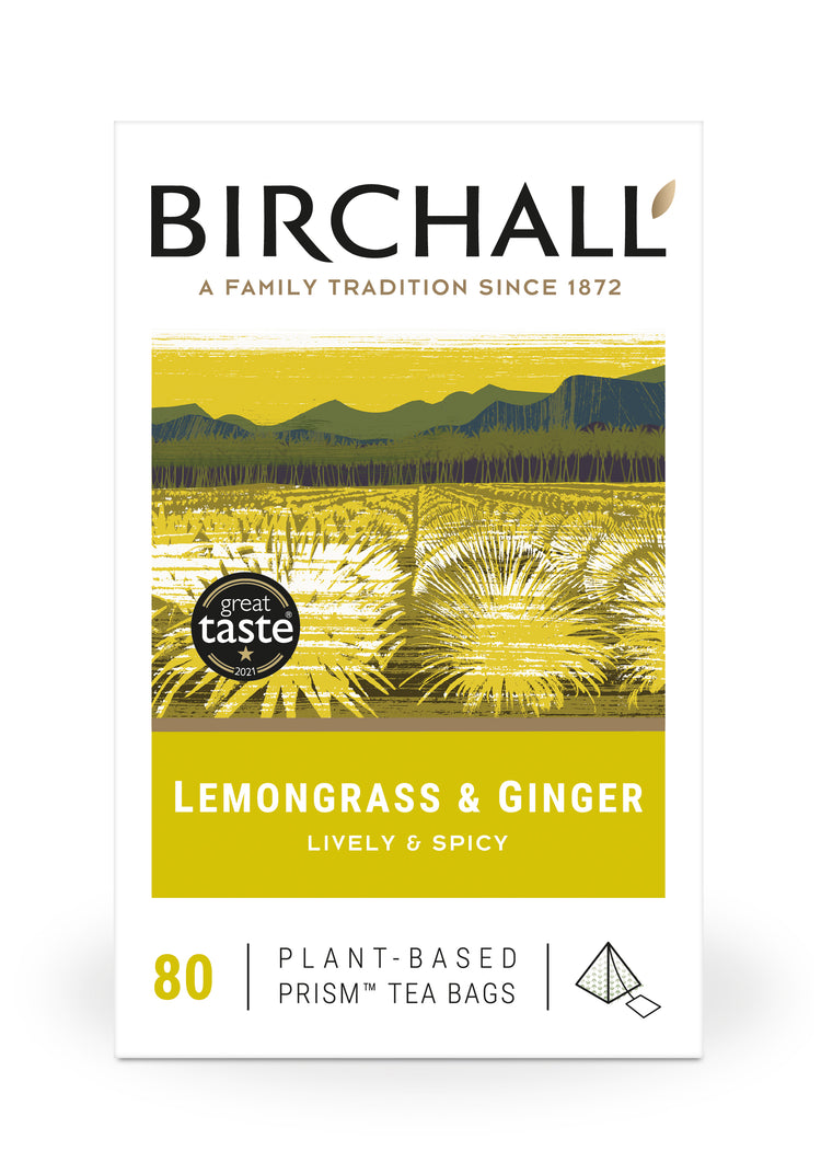 BIRCHALL Lemongrass and Ginger - Box of 80 Prism Tea Bags
