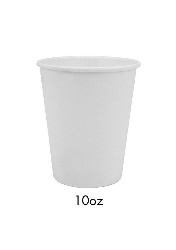 10oz White Single Wall Recyclable Cup x1000