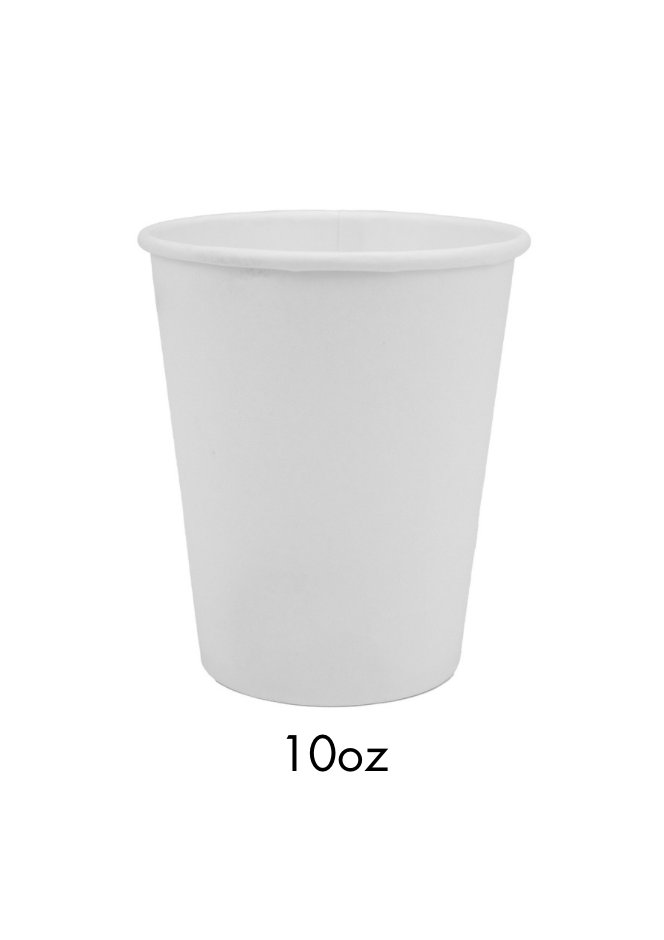 10oz White Single Wall Recyclable Cup x1000